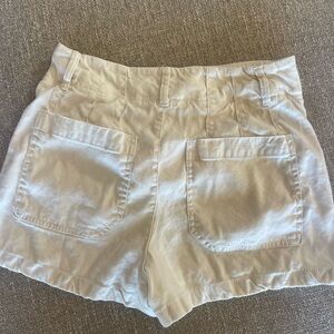 Maeve High Waist Cream Shorts